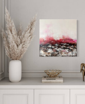 Pink-Landscape Mixed Media Strukturbild auf Leinwand pink braun natur-Töne Künstlerin für abstrakte Malerei Petra Wetzig