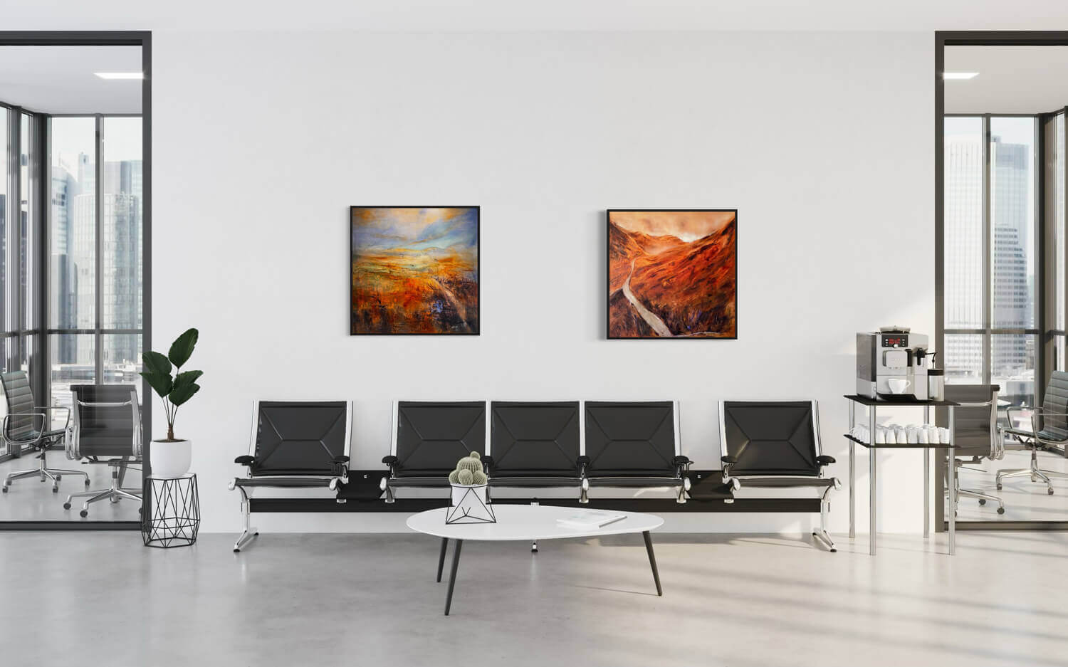 Mixed-media-acryl-ölgemälde-kaufen-awakening-nature-leuchtende-orange-rot-töne-künstlerin-petra-wetzig