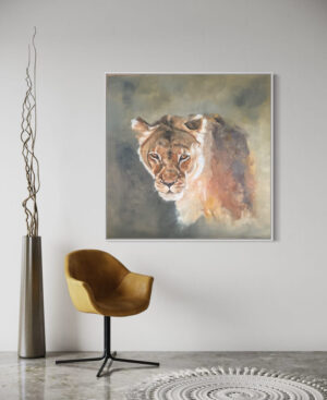 Ölgemälde_in Naturtönen_Löwin_Künstlerin_Petra_Wetzig