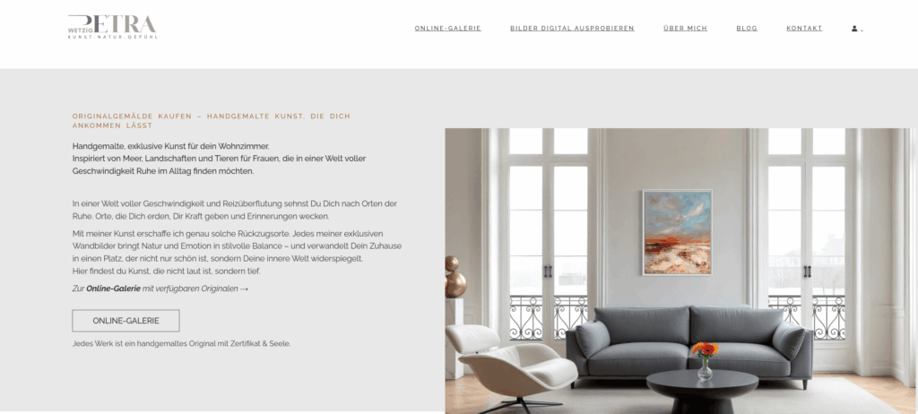 neue Startseite petra-wetzig.de