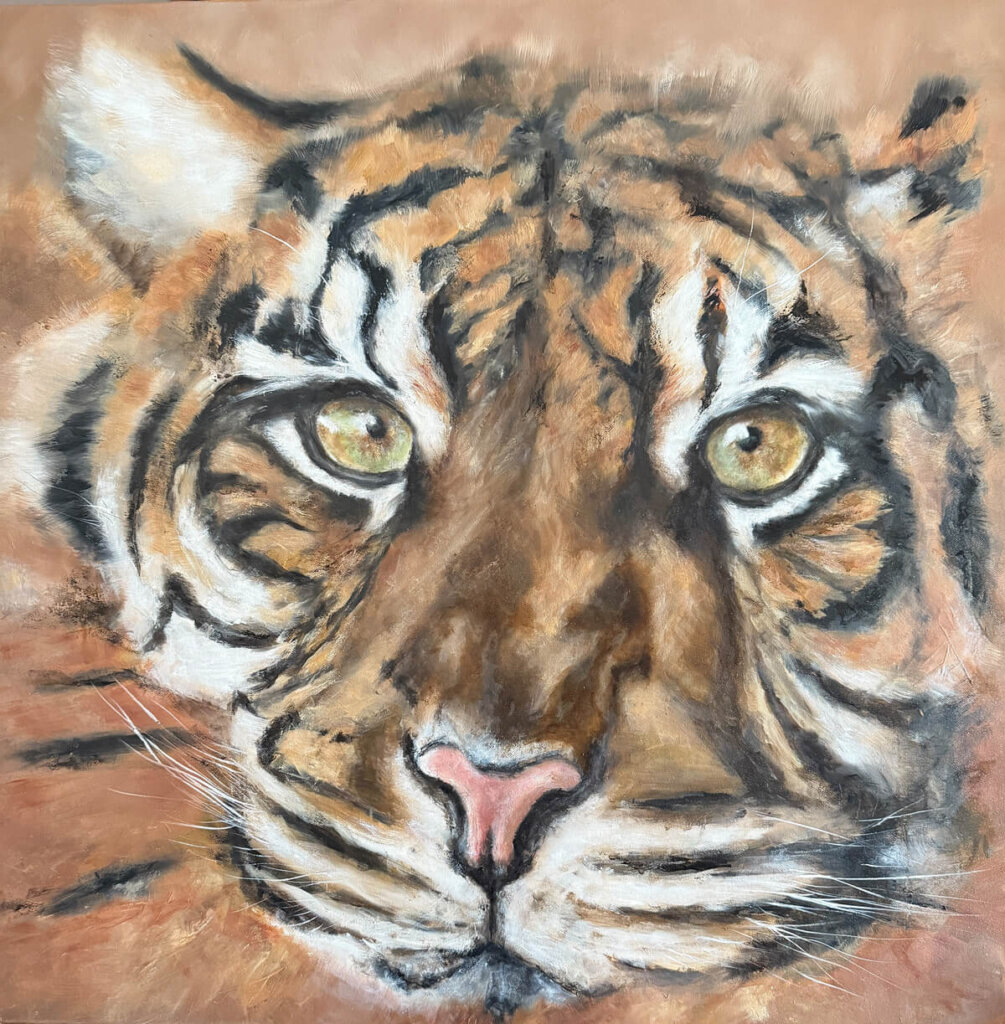 Ölgemälde_Krafttier Tiger_Künstlerin_Petra_Wetzig_